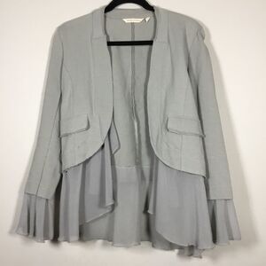 Soft Surroundings jacket with sheer floaty detail on hem & cuff open front sz XS